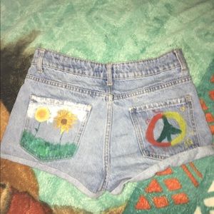 Painted High waisted shorts